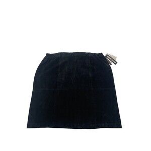 VTG Suede Leather Black Skirt Goth Grunge Western Boho Indie Sleaze Minimalist